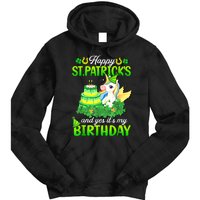 Dabbing Unicorn Happy St Patricks Day And My Birthday Tie Dye Hoodie