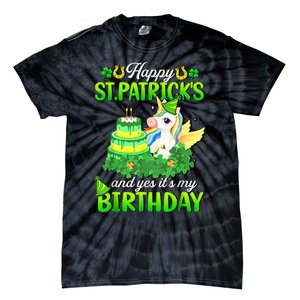 Dabbing Unicorn Happy St Patricks Day And My Birthday Tie-Dye T-Shirt