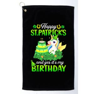 Dabbing Unicorn Happy St Patricks Day And My Birthday Platinum Collection Golf Towel