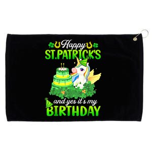 Dabbing Unicorn Happy St Patricks Day And My Birthday Grommeted Golf Towel