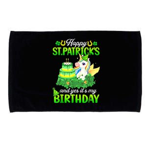 Dabbing Unicorn Happy St Patricks Day And My Birthday Microfiber Hand Towel