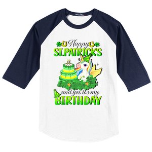 Dabbing Unicorn Happy St Patricks Day And My Birthday Baseball Sleeve Shirt