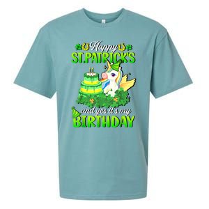 Dabbing Unicorn Happy St Patricks Day And My Birthday Sueded Cloud Jersey T-Shirt