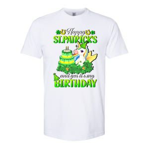 Dabbing Unicorn Happy St Patricks Day And My Birthday Softstyle CVC T-Shirt