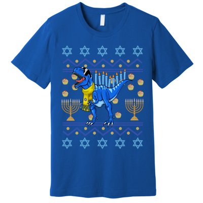 Dinosaur Ugly Hanukkah Sweater Orah Chanukah Gift Premium T-Shirt