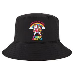 Dabbing Unicorn I'm Ready To Rock First Grade Back to School Cool Comfort Performance Bucket Hat