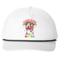 Dabbing Unicorn I'm Ready To Rock First Grade Back to School Snapback Five-Panel Rope Hat