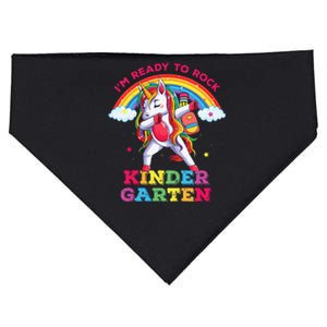 Dabbing Unicorn Im Ready To Rock Kindergarten Back to School USA-Made Doggie Bandana