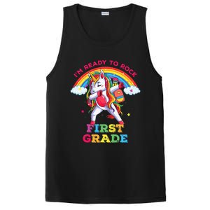 Dabbing Unicorn Im Ready To Rock First Grade Back To School PosiCharge Competitor Tank