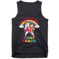 Dabbing Unicorn Im Ready To Rock First Grade Back To School Tank Top