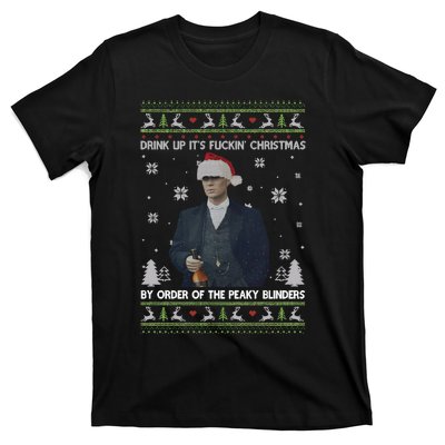 Drink Up Its Fuckin Christmas By Order Ugly Merry Fookin Christmas T-Shirt