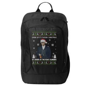 Drink Up Its Fuckin Christmas By Order Ugly Merry Fookin Christmas City Backpack