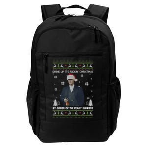 Drink Up Its Fuckin Christmas By Order Ugly Merry Fookin Christmas Daily Commute Backpack