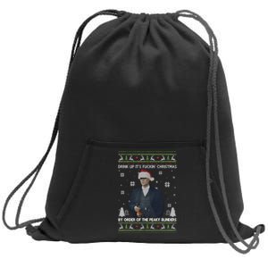 Drink Up Its Fuckin Christmas By Order Ugly Merry Fookin Christmas Sweatshirt Cinch Pack Bag