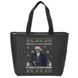 Drink Up Its Fuckin Christmas By Order Ugly Merry Fookin Christmas Zip Tote Bag