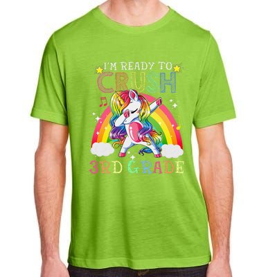 Dabbing Unicorn Im Ready To Crush 3rd Grade Back To School Adult ChromaSoft Performance T-Shirt