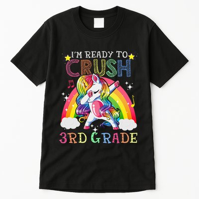 Dabbing Unicorn Im Ready To Crush 3rd Grade Back To School Tall T-Shirt