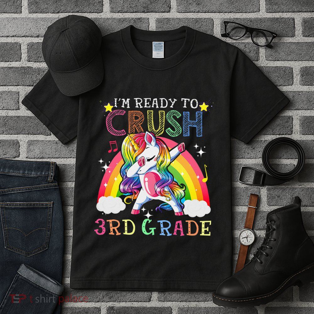 Dabbing Unicorn Im Ready To Crush 3rd Grade Back To School Tall T-Shirt