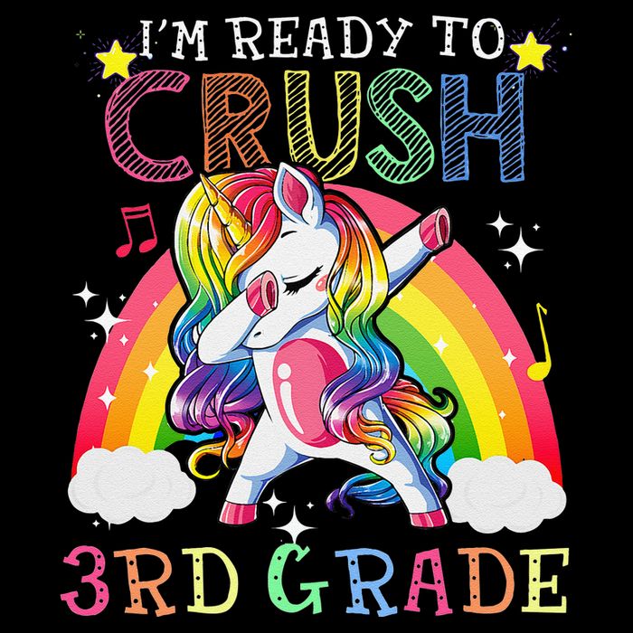 Dabbing Unicorn Im Ready To Crush 3rd Grade Back To School Drawstring Bag