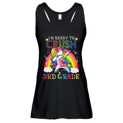 Dabbing Unicorn Im Ready To Crush 3rd Grade Back To School Ladies Essential Flowy Tank
