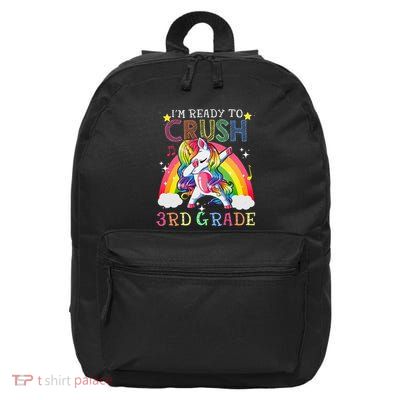 Dabbing Unicorn Im Ready To Crush 3rd Grade Back To School 16 in Basic Backpack