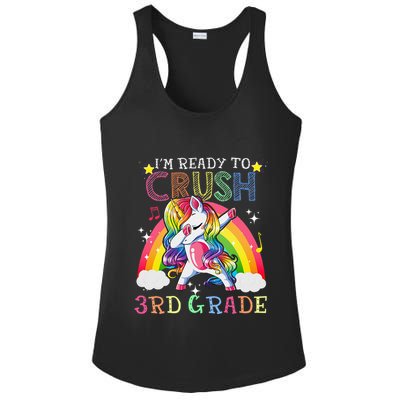 Dabbing Unicorn Im Ready To Crush 3rd Grade Back To School Ladies PosiCharge Competitor Racerback Tank