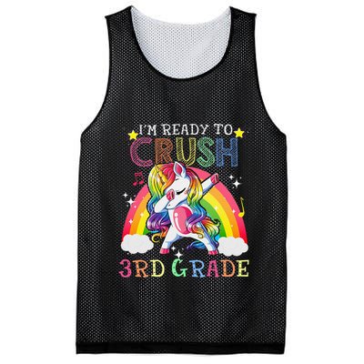 Dabbing Unicorn Im Ready To Crush 3rd Grade Back To School Mesh Reversible Basketball Jersey Tank