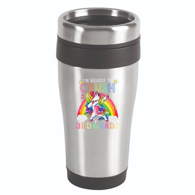 Dabbing Unicorn Im Ready To Crush 3rd Grade Back To School 16oz Travel Tumbler