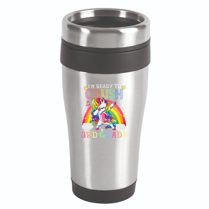 Dabbing Unicorn Im Ready To Crush 3rd Grade Back To School 16oz Travel Tumbler