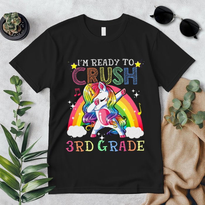 Dabbing Unicorn Im Ready To Crush 3rd Grade Back To School Premium T-Shirt
