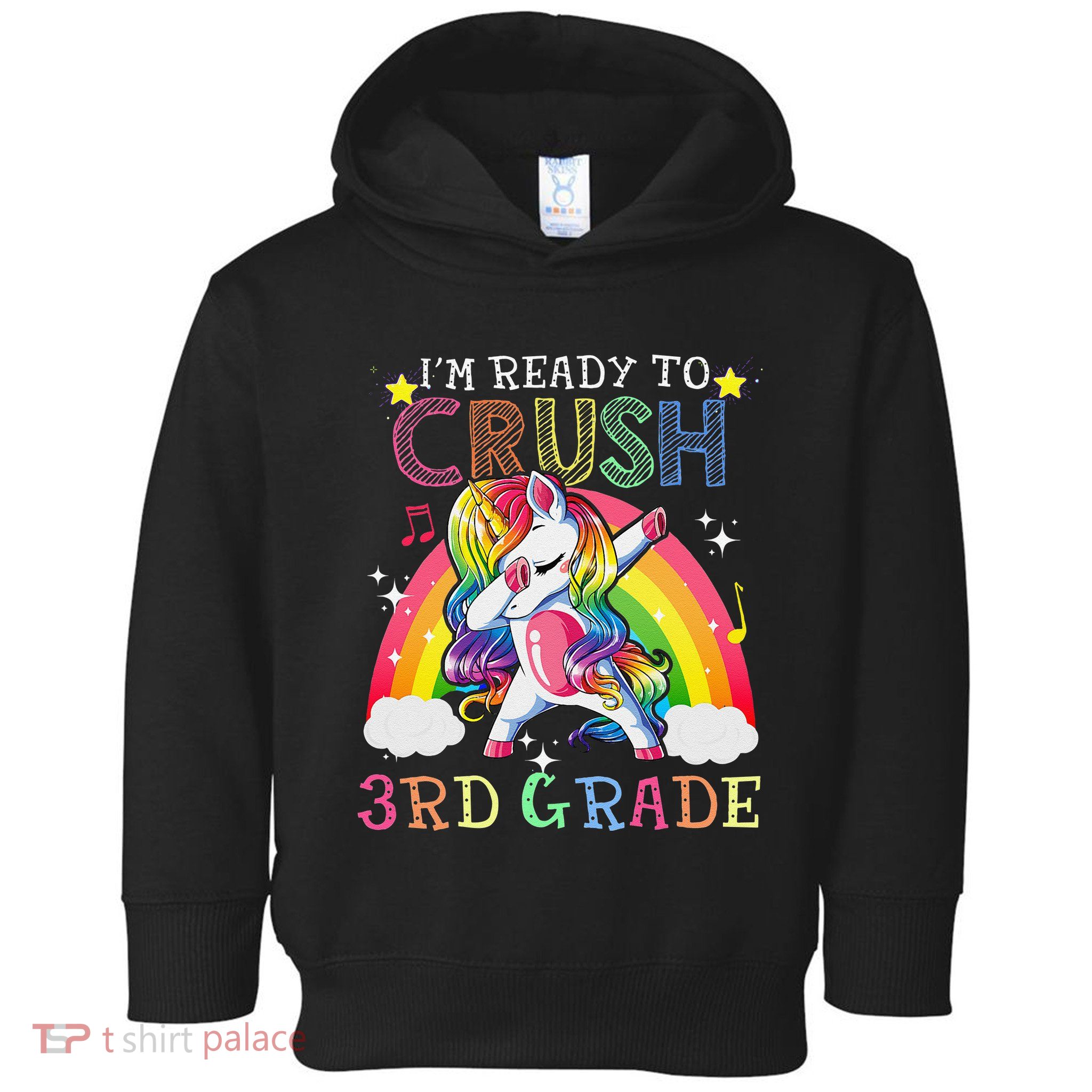 Dabbing Unicorn Im Ready To Crush 3rd Grade Back To School Toddler Hoodie