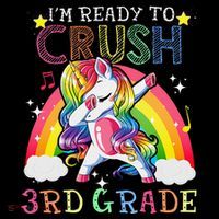 Dabbing Unicorn Im Ready To Crush 3rd Grade Back To School Toddler Hoodie