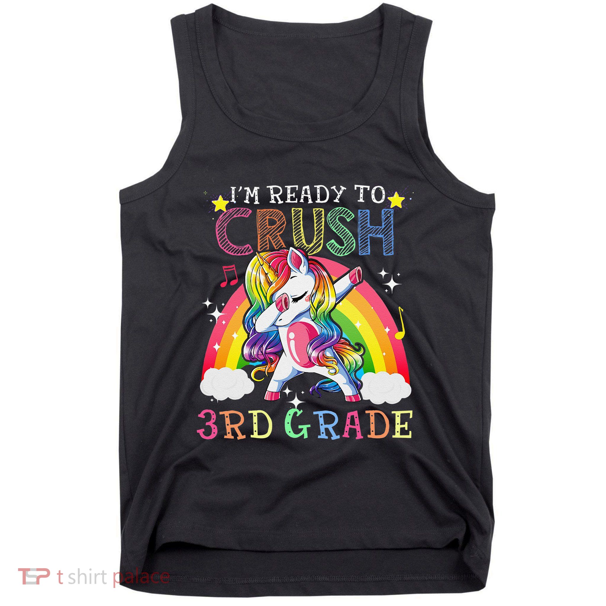 Dabbing Unicorn Im Ready To Crush 3rd Grade Back To School Tank Top