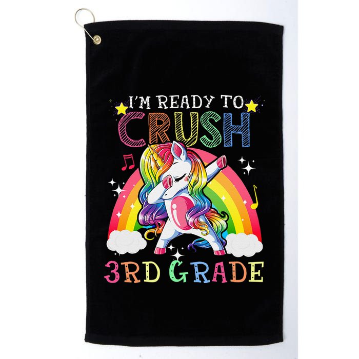 Dabbing Unicorn Im Ready To Crush 3rd Grade Back To School Golf Towel