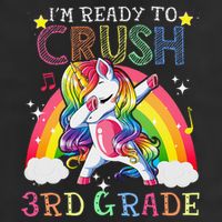 Dabbing Unicorn Im Ready To Crush 3rd Grade Back To School Golf Towel