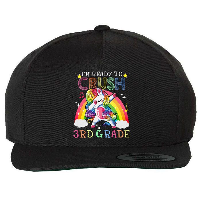 Dabbing Unicorn Im Ready To Crush 3rd Grade Back To School Wool Snapback Cap