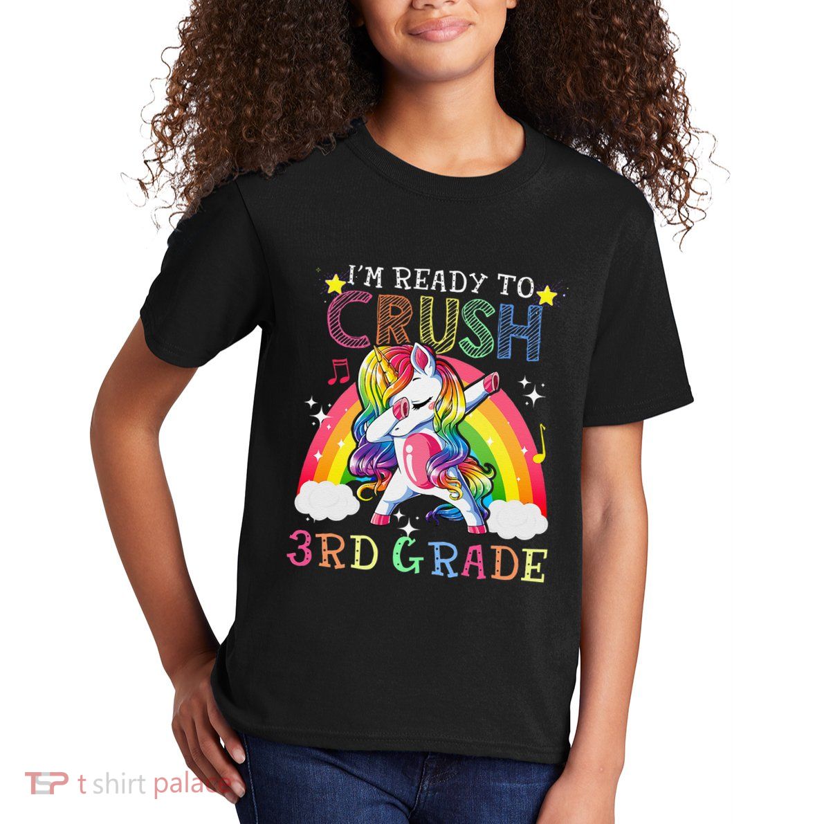 Dabbing Unicorn Im Ready To Crush 3rd Grade Back To School Kids T-Shirt