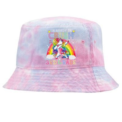 Dabbing Unicorn Im Ready To Crush 3rd Grade Back To School Tie-Dyed Bucket Hat