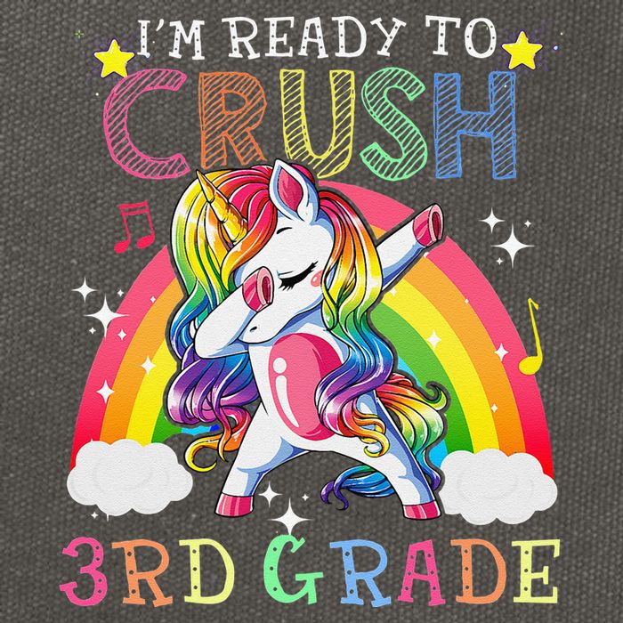 Dabbing Unicorn Im Ready To Crush 3rd Grade Back To School Cotton Canvas Backpack