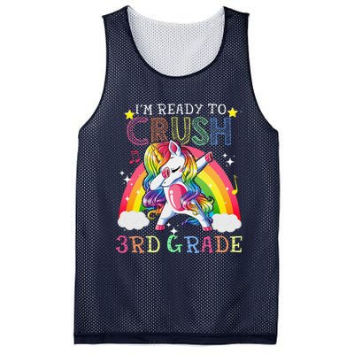 Dabbing Unicorn Im Ready To Crush 3rd Grade Back To School Mesh Reversible Basketball Jersey Tank