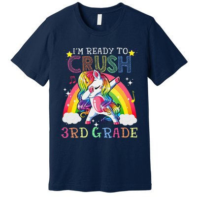 Dabbing Unicorn Im Ready To Crush 3rd Grade Back To School Premium T-Shirt