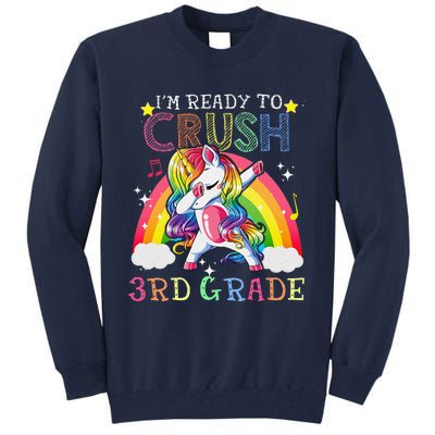 Dabbing Unicorn Im Ready To Crush 3rd Grade Back To School Tall Sweatshirt