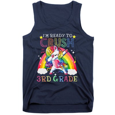 Dabbing Unicorn Im Ready To Crush 3rd Grade Back To School Tank Top