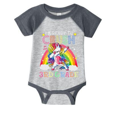 Dabbing Unicorn Im Ready To Crush 3rd Grade Back To School Infant Baby Jersey Bodysuit