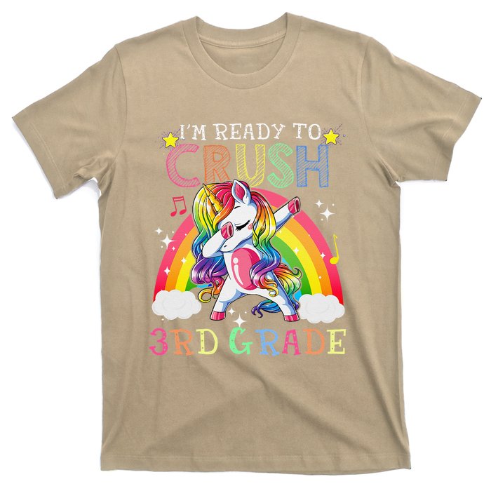 Dabbing Unicorn Im Ready To Crush 3rd Grade Back To School T-Shirt