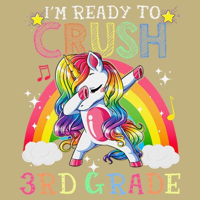 Dabbing Unicorn Im Ready To Crush 3rd Grade Back To School T-Shirt