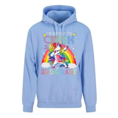 Dabbing Unicorn Im Ready To Crush 3rd Grade Back To School Unisex Surf Hoodie