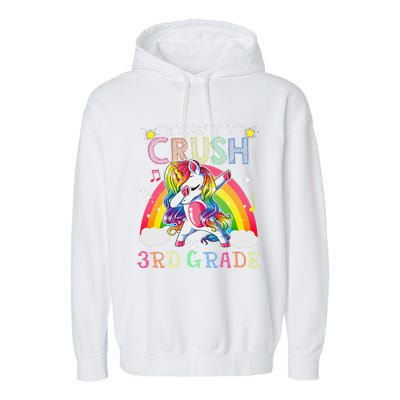 Dabbing Unicorn Im Ready To Crush 3rd Grade Back To School Garment-Dyed Fleece Hoodie