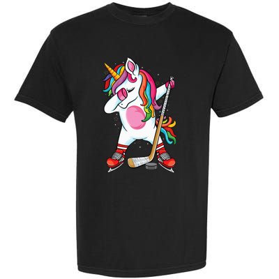 Dabbing Unicorn Ice Hockey funny ice Hockey Garment-Dyed Heavyweight T-Shirt