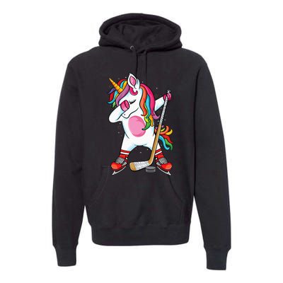 Dabbing Unicorn Ice Hockey funny ice Hockey Premium Hoodie